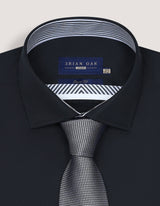 Easy Care Designer Black Satin Shirt