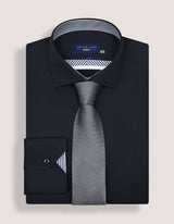 Easy Care Designer Black Satin Shirt