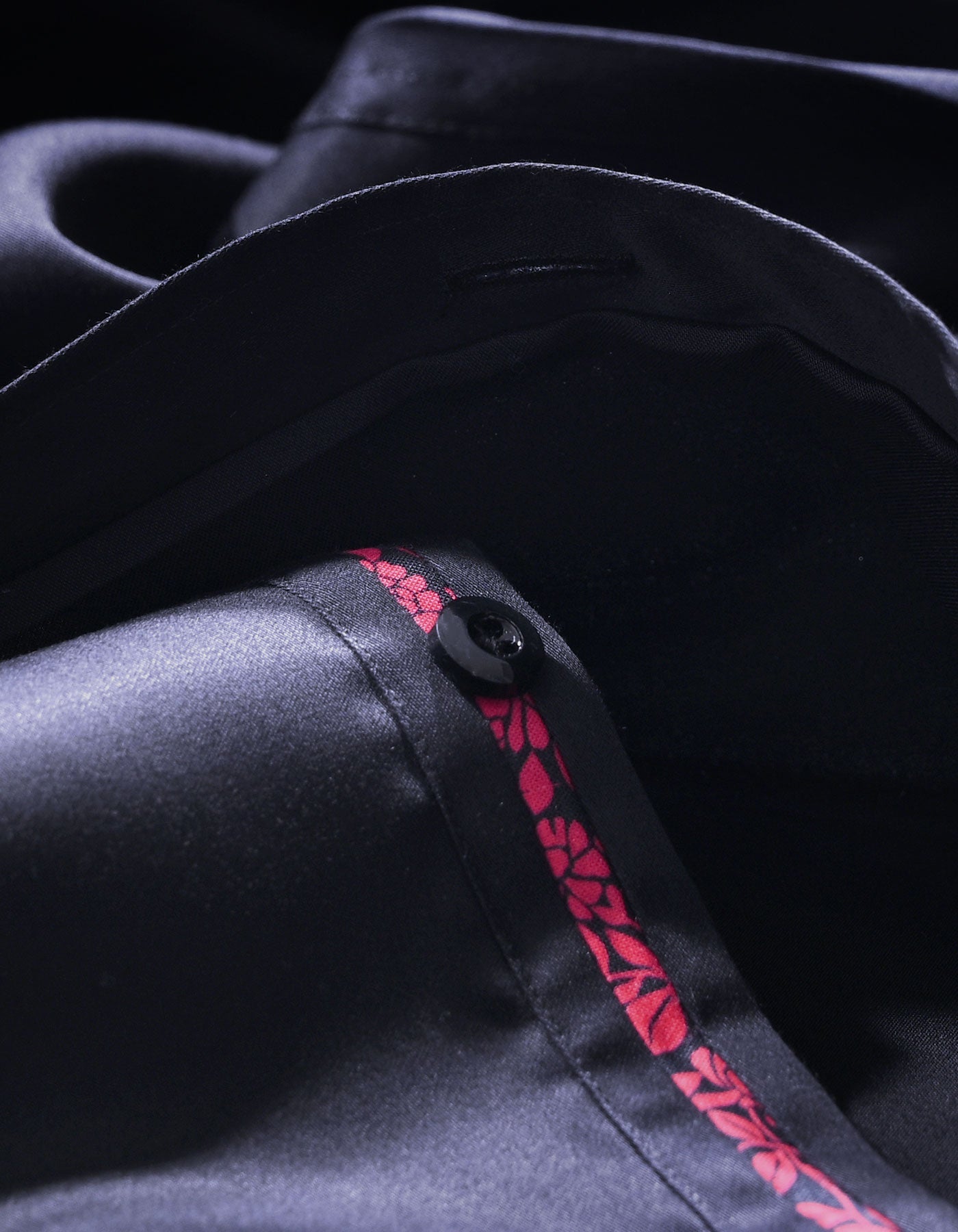 Black Satin Designer Dress Shirt