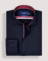 Black Satin Designer Dress Shirt