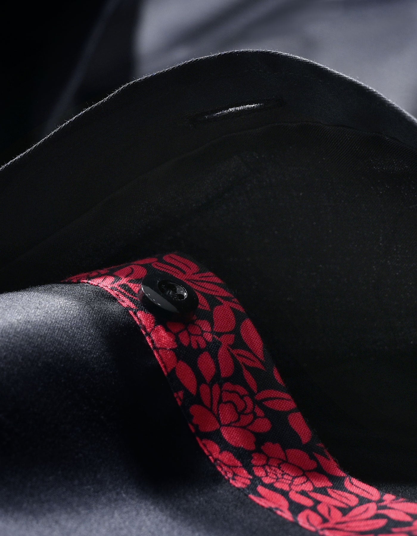 Designer Satin Dress Shirt - Black