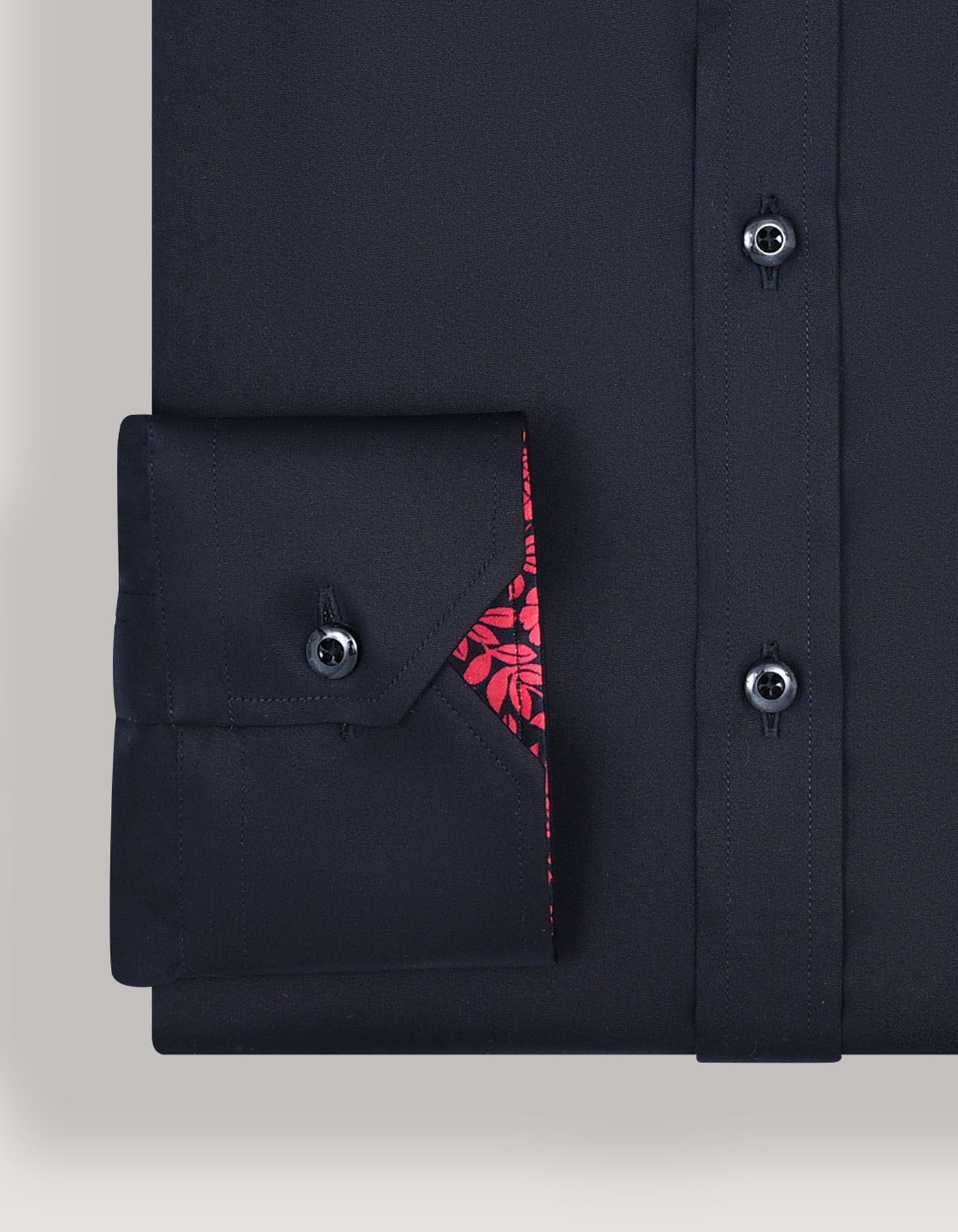 Designer Satin Dress Shirt - Black