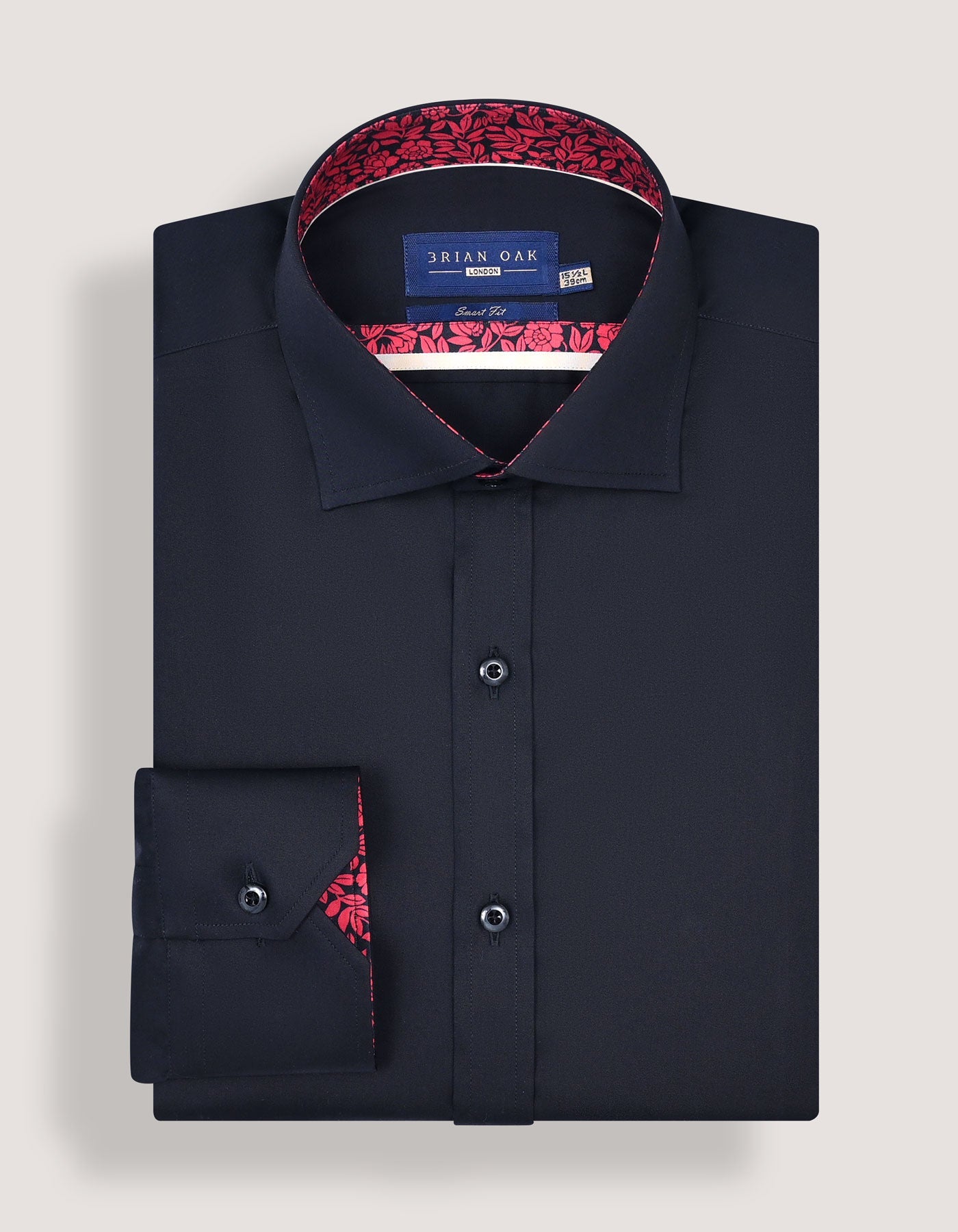 Designer Satin Dress Shirt - Black