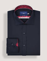 Designer Satin Dress Shirt - Black