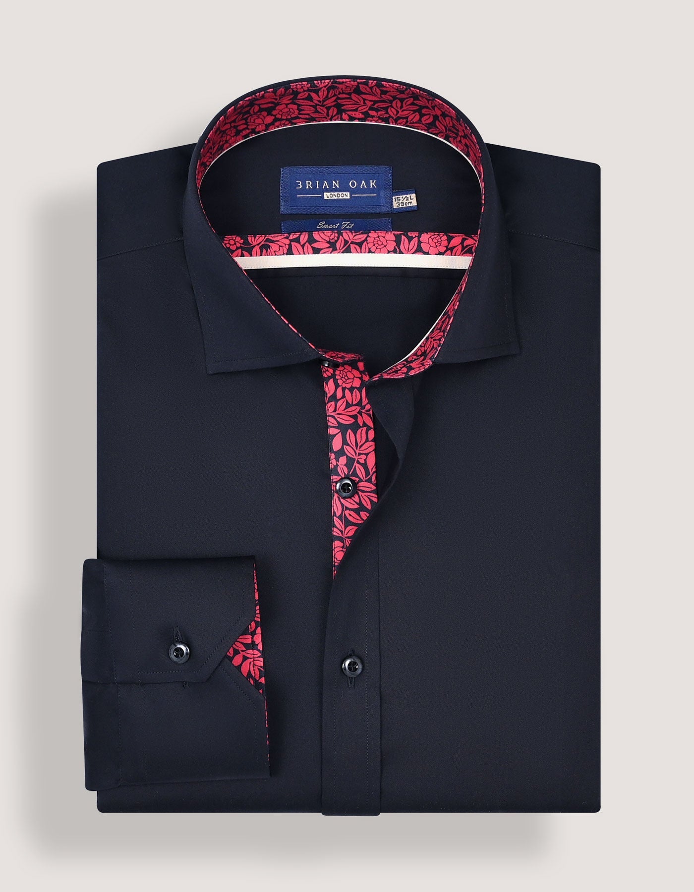 Designer Satin Dress Shirt - Black