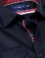 Black Satin Designer Dress Shirt
