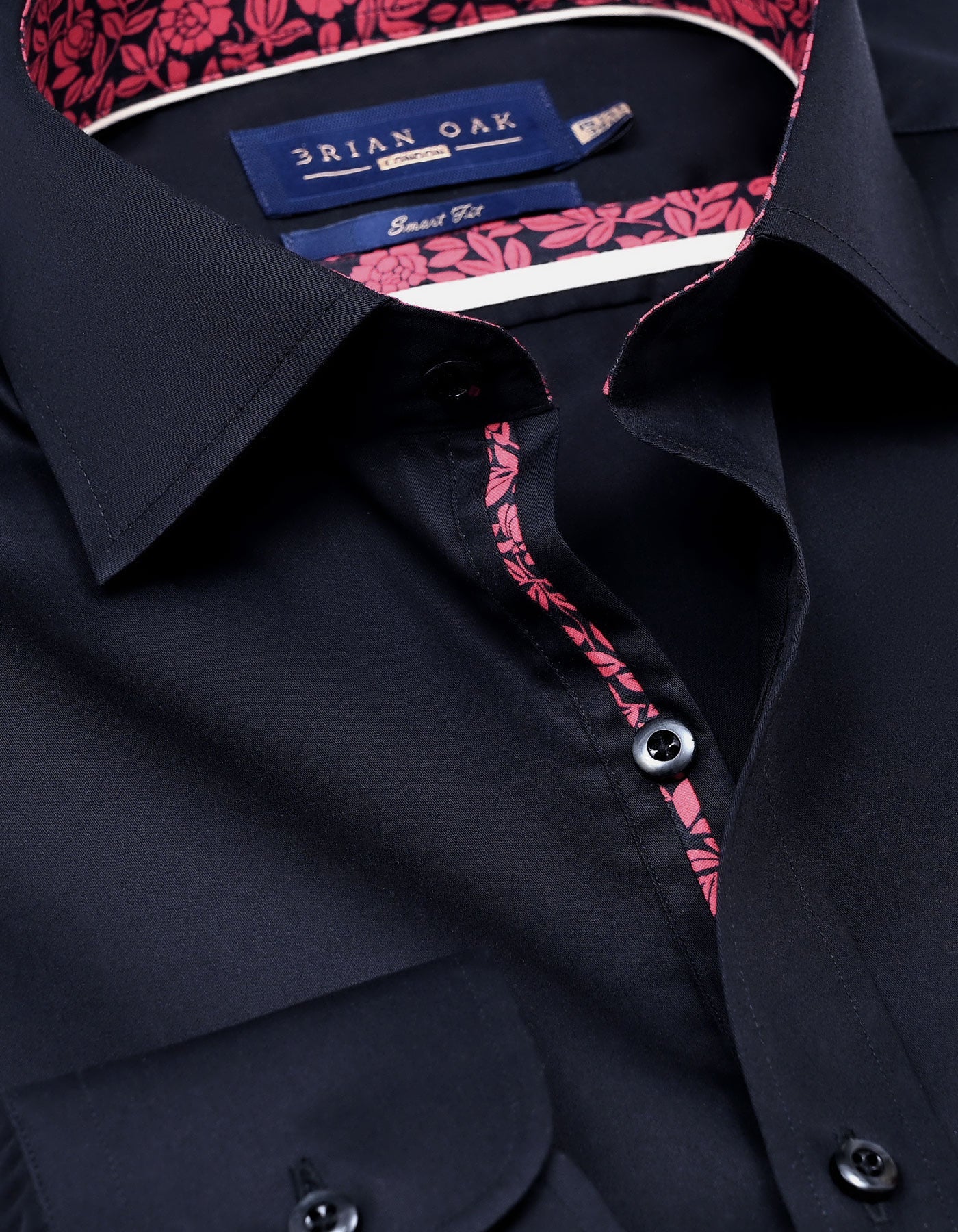 Black Satin Designer Dress Shirt