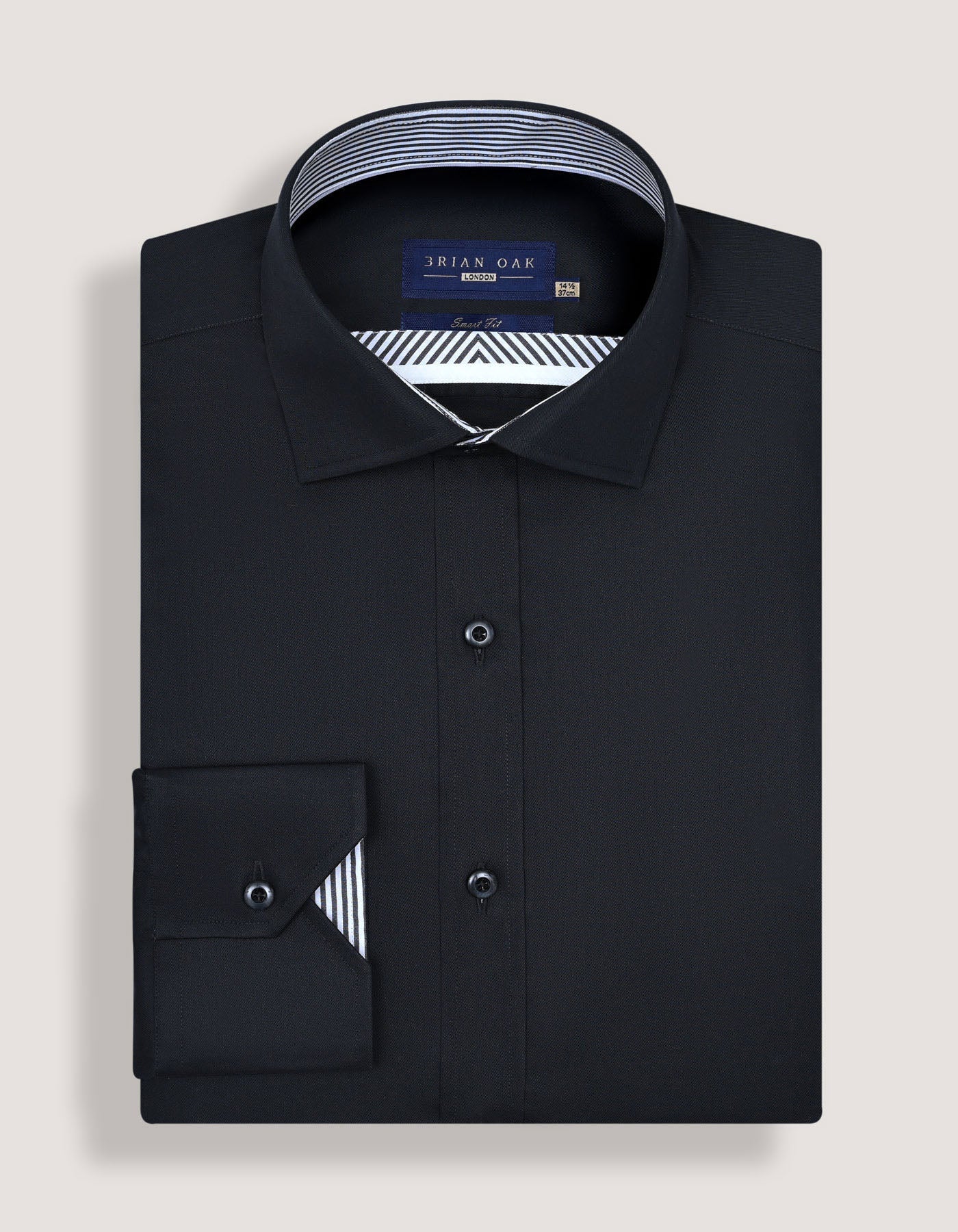 Easy Care Designer Black Satin Shirt