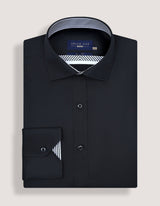Easy Care Designer Black Satin Shirt