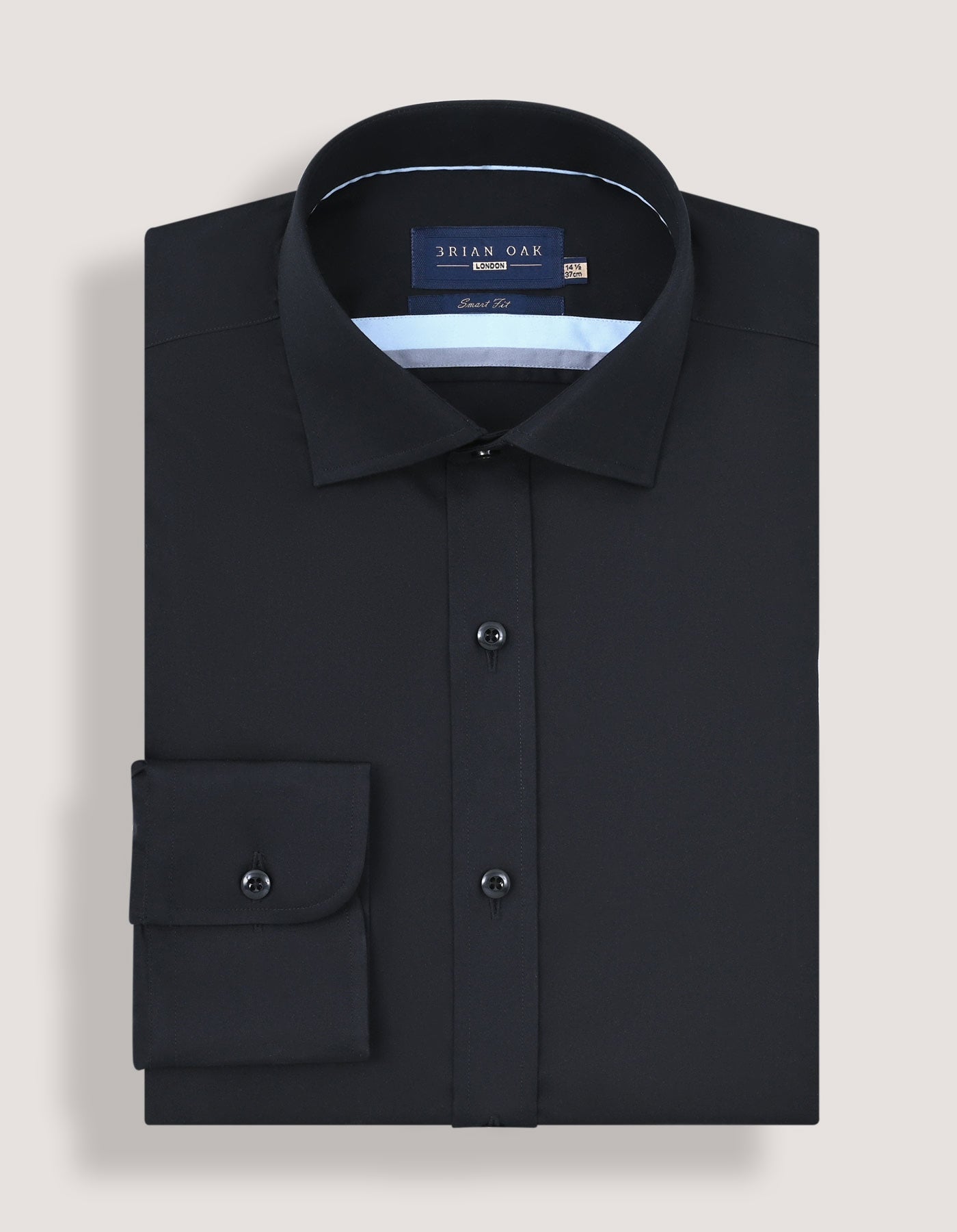 Easy Care Plain Formal Shirt - Black