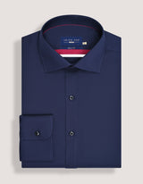 Navy Blue Easy Iron Cotton Dress Shirt