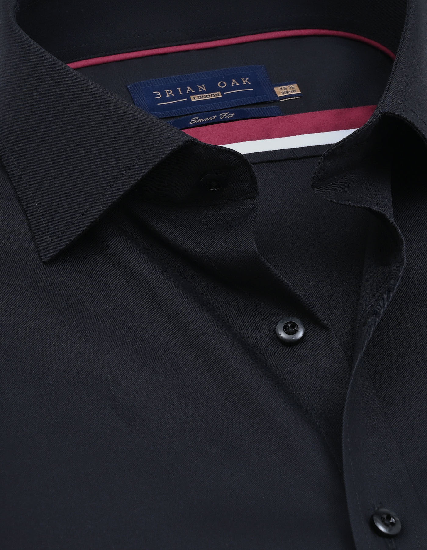 Easy Iron Plain Black Dress Shirt