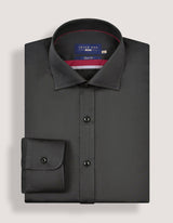 Charcoal Plain Satin Dress Shirt