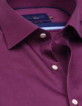 Smart Fit Plum Satin Dress Shirt