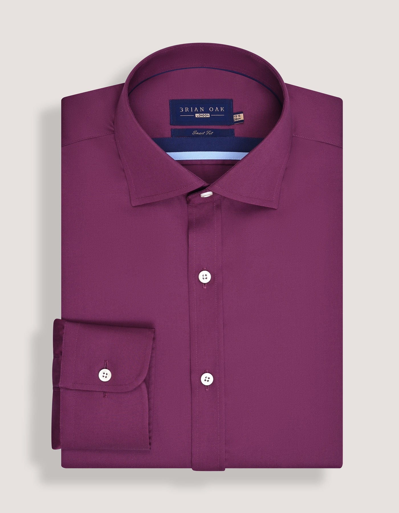 Smart Fit Plum Satin Dress Shirt