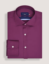 Smart Fit Plum Satin Dress Shirt