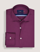 Smart Fit Plum Satin Dress Shirt