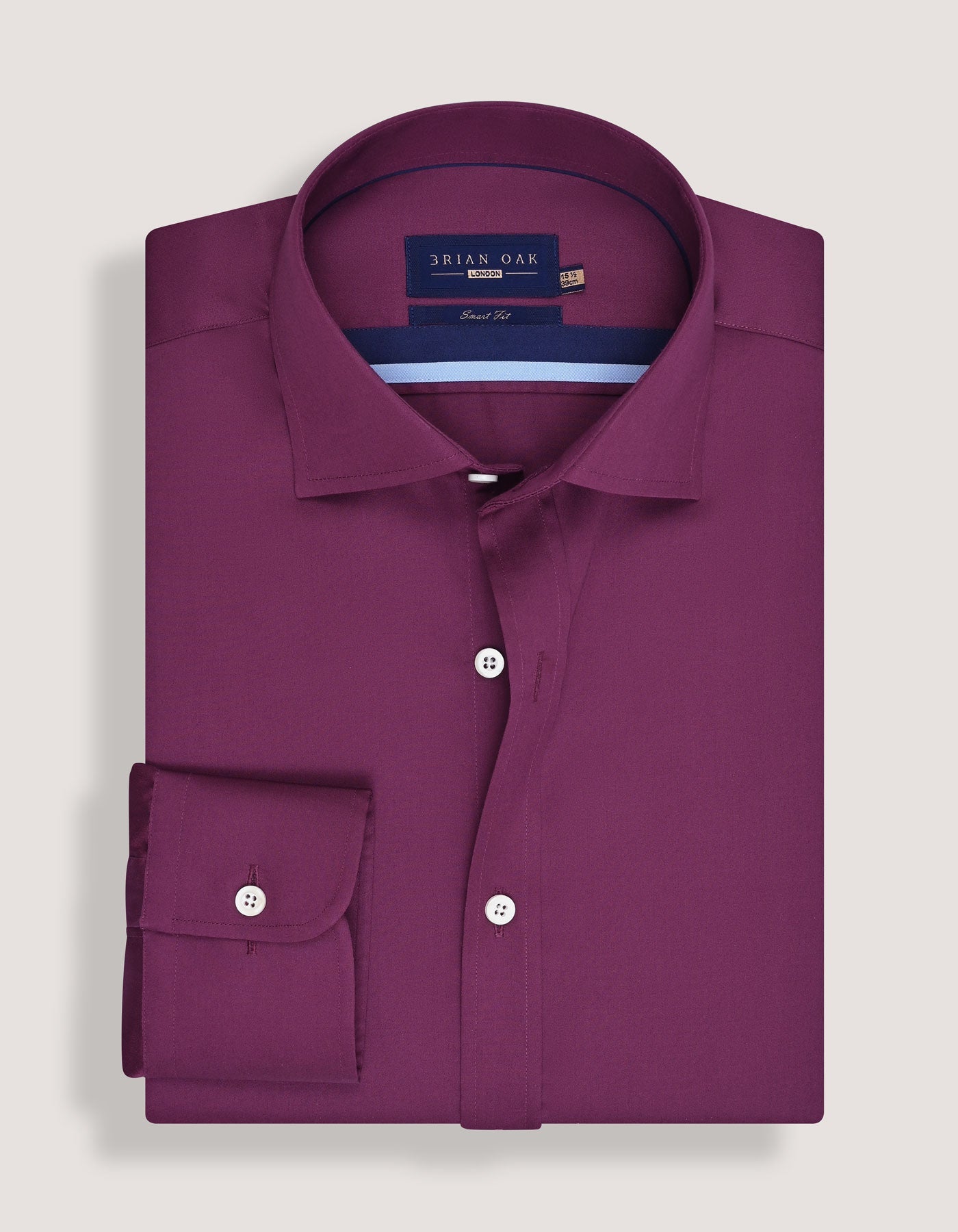 Smart Fit Plum Satin Dress Shirt