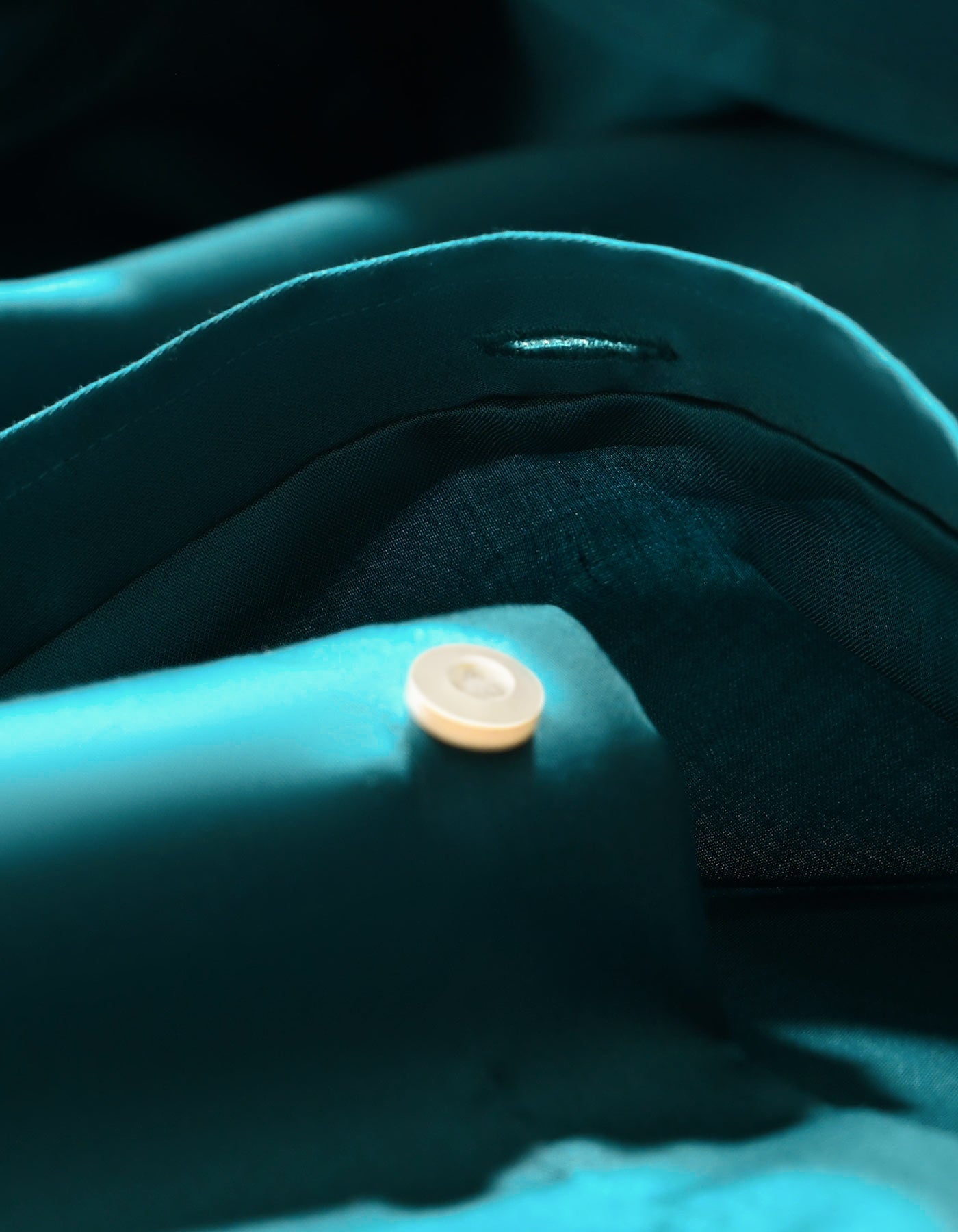 Rich Teal Satin Dress Shirt
