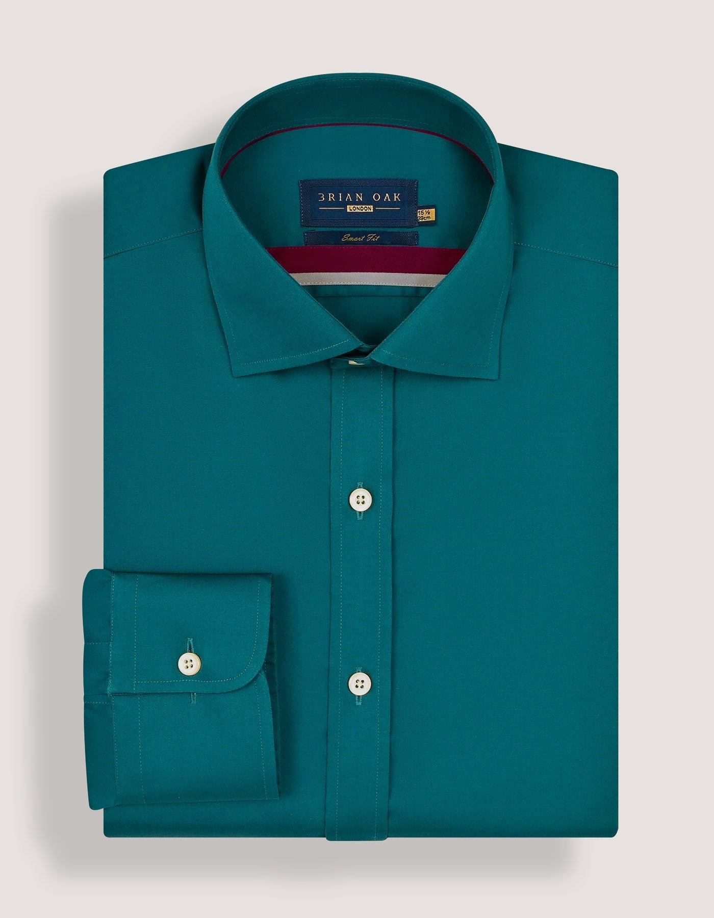 Rich Teal Satin Dress Shirt
