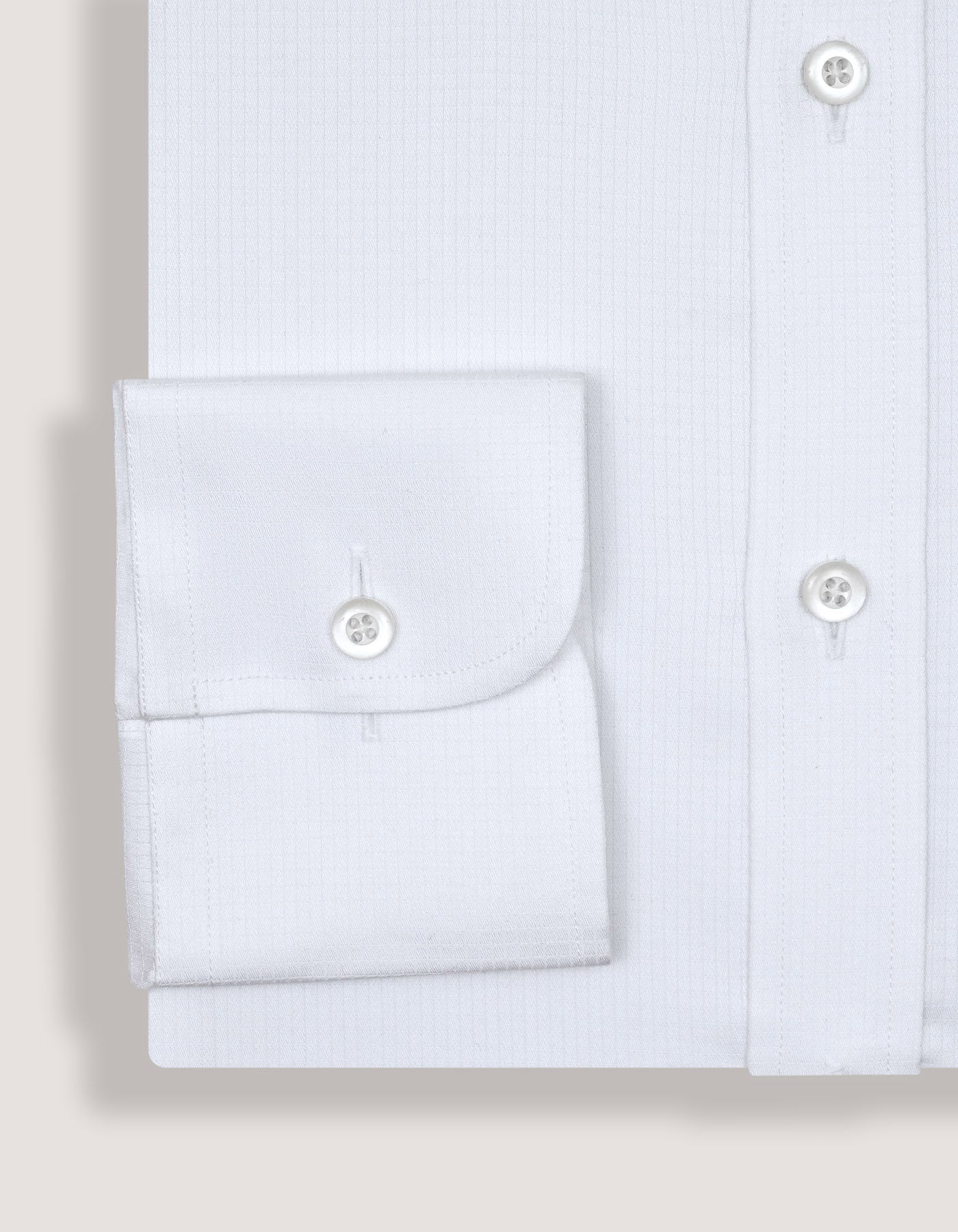 Easy Care Textured White Dress Shirt