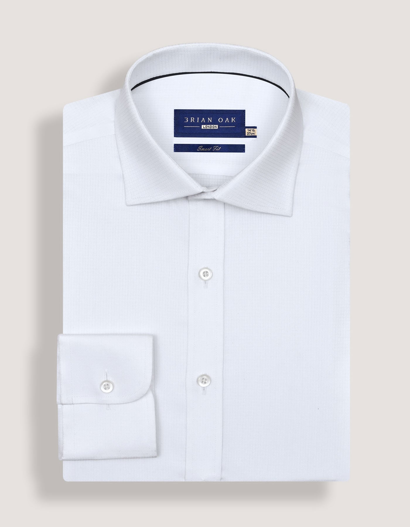 Easy Care Textured White Dress Shirt