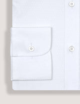 Self Textured White Formal Shirt