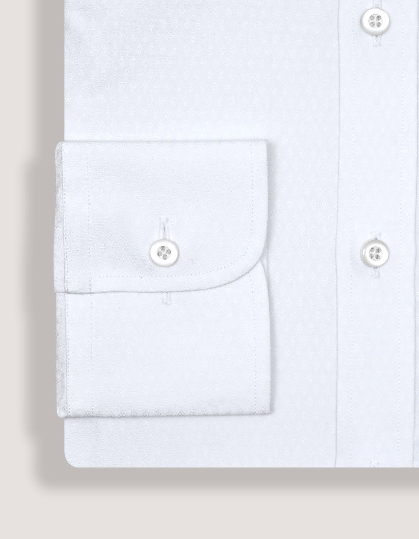 Self Textured White Formal Shirt