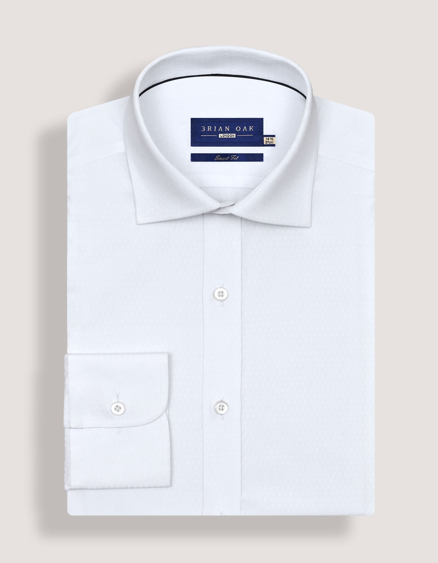 Self Textured White Formal Shirt