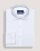White Self Textured Formal Shirt