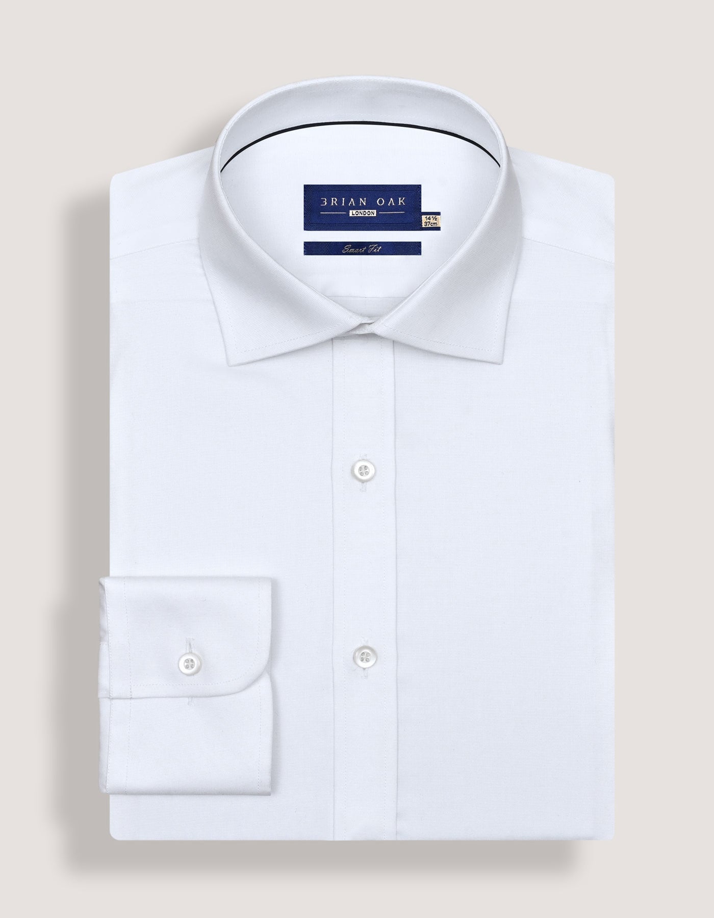 White Self Textured Formal Shirt