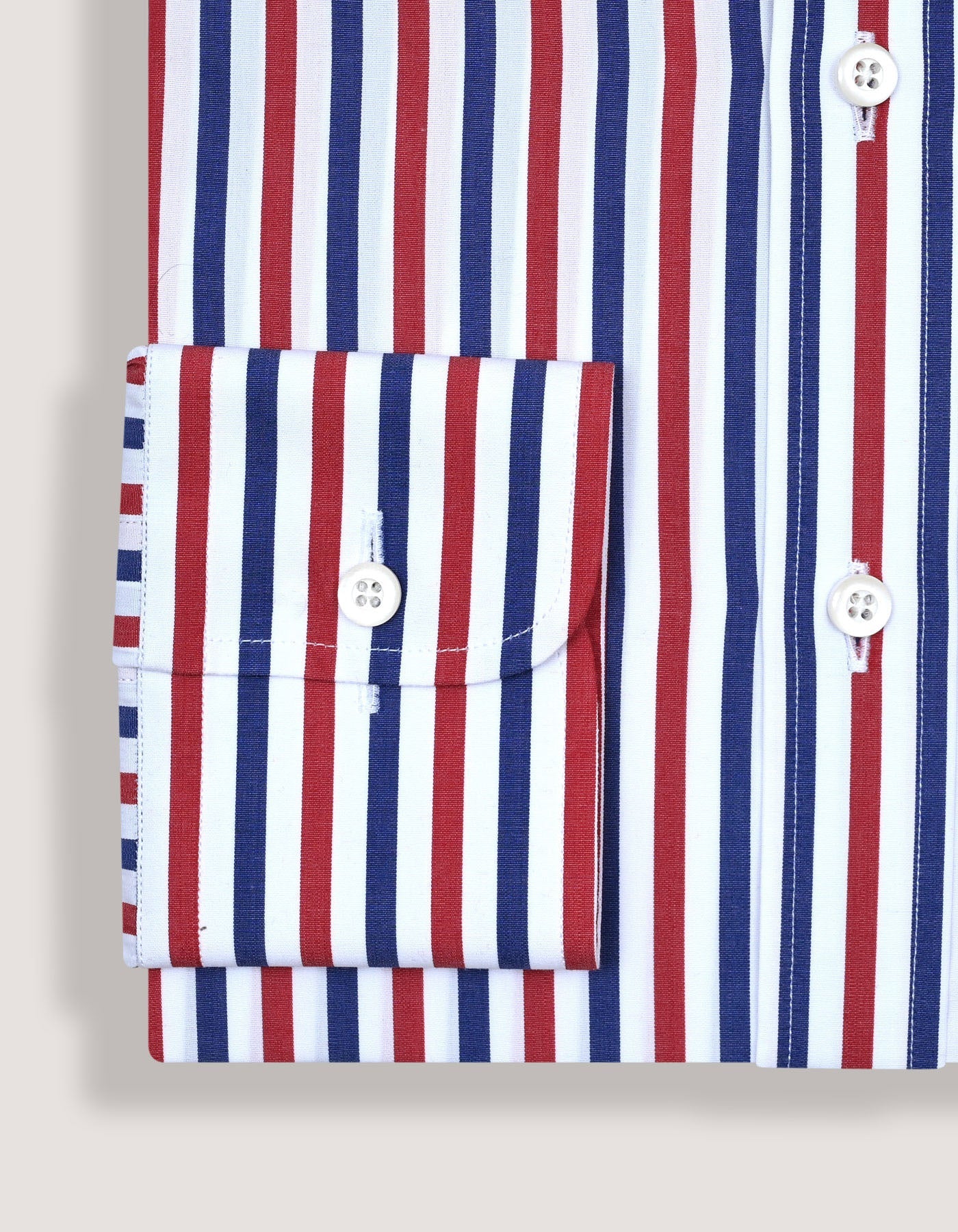 Royal Blue and Red Striped Formal Shirt