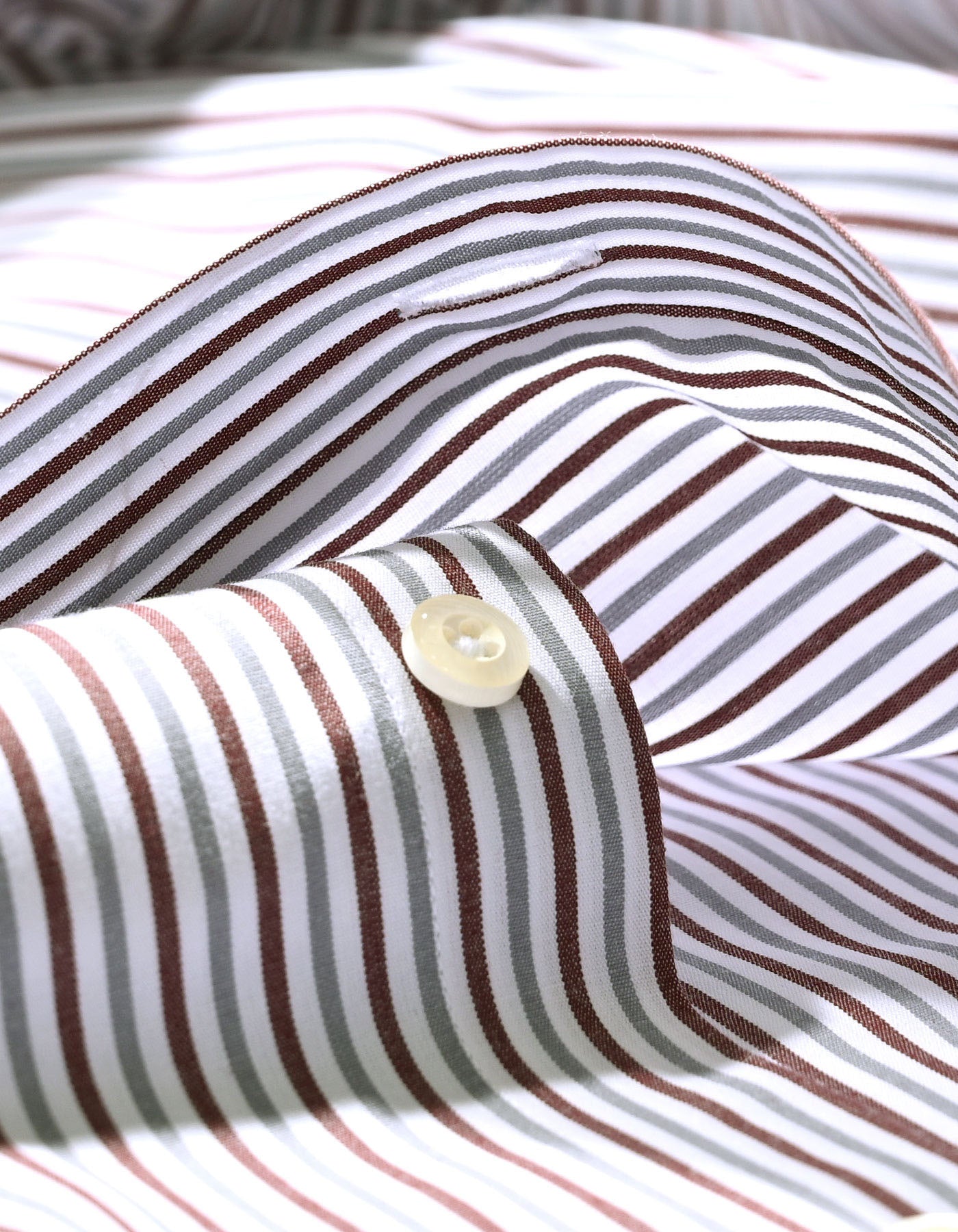 Maroon and Grey Striped Formal Shirt
