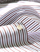 Maroon and Grey Striped Formal Shirt