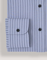 Navy Striped Grey Dress Shirt