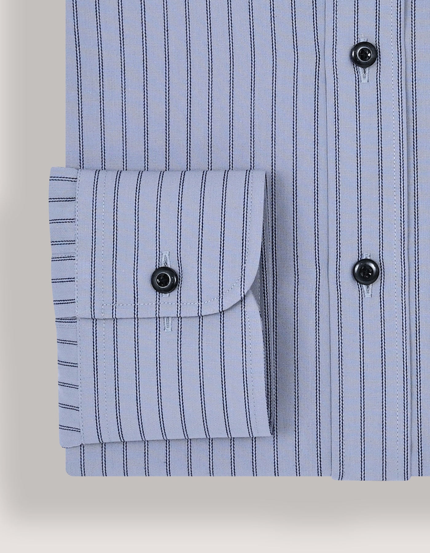 Navy Striped Grey Dress Shirt