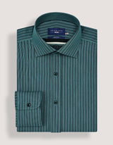 Sea Green Striped Dobby Dress Shirt