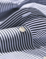 Black and White Striped Formal Shirt