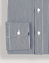 Black and White Striped Formal Shirt
