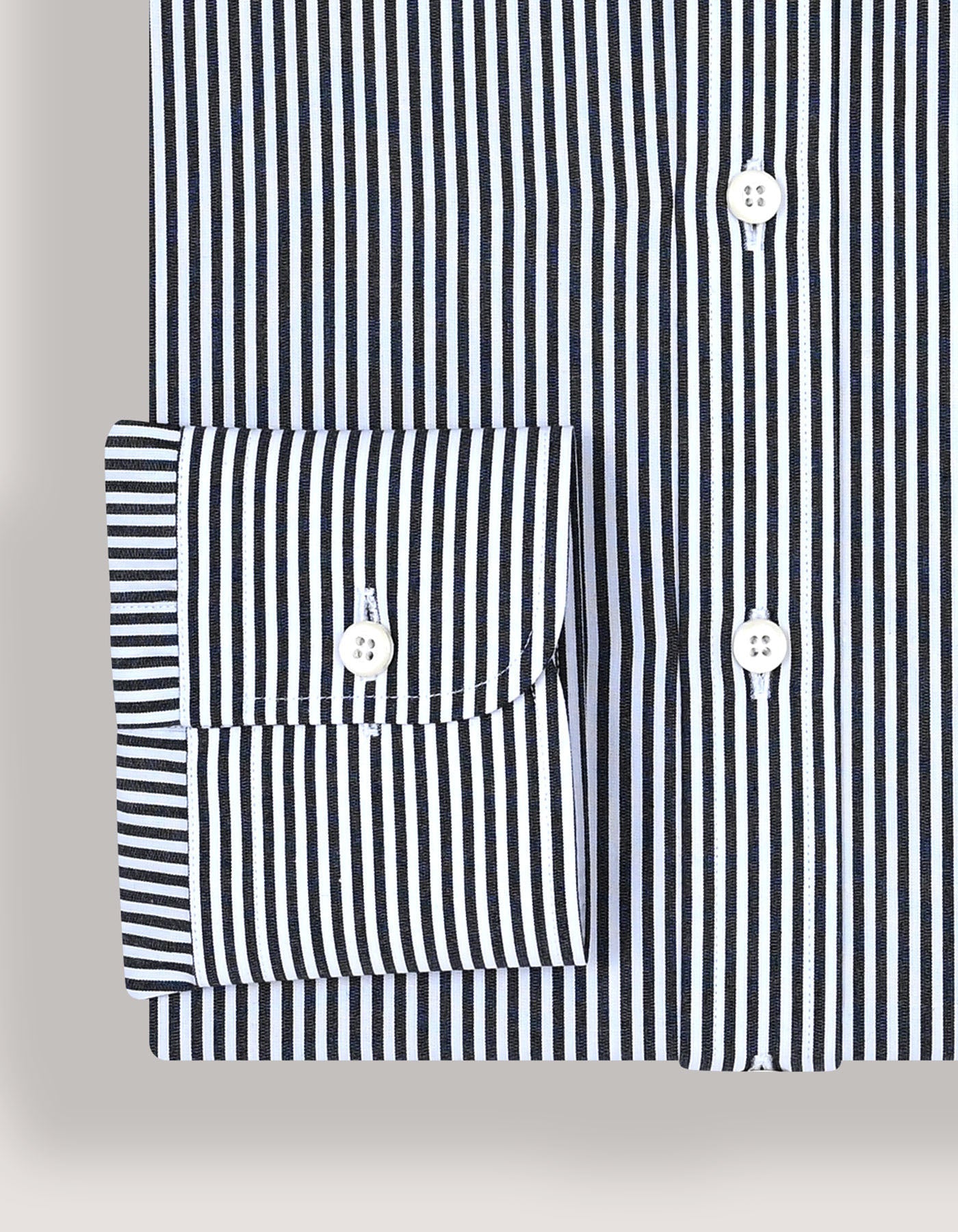 Black and White Striped Formal Shirt