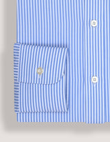 Sky Blue Vertical Striped Formal Shirt