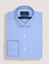 Sky Blue Vertical Striped Formal Shirt