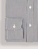 Brown and White Striped Formal Shirt