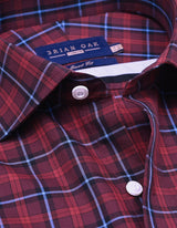 Checkered Dress Shirt – Maroon