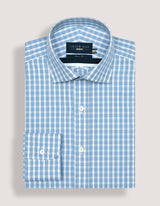 Light Blue Checkered Dress Shirt