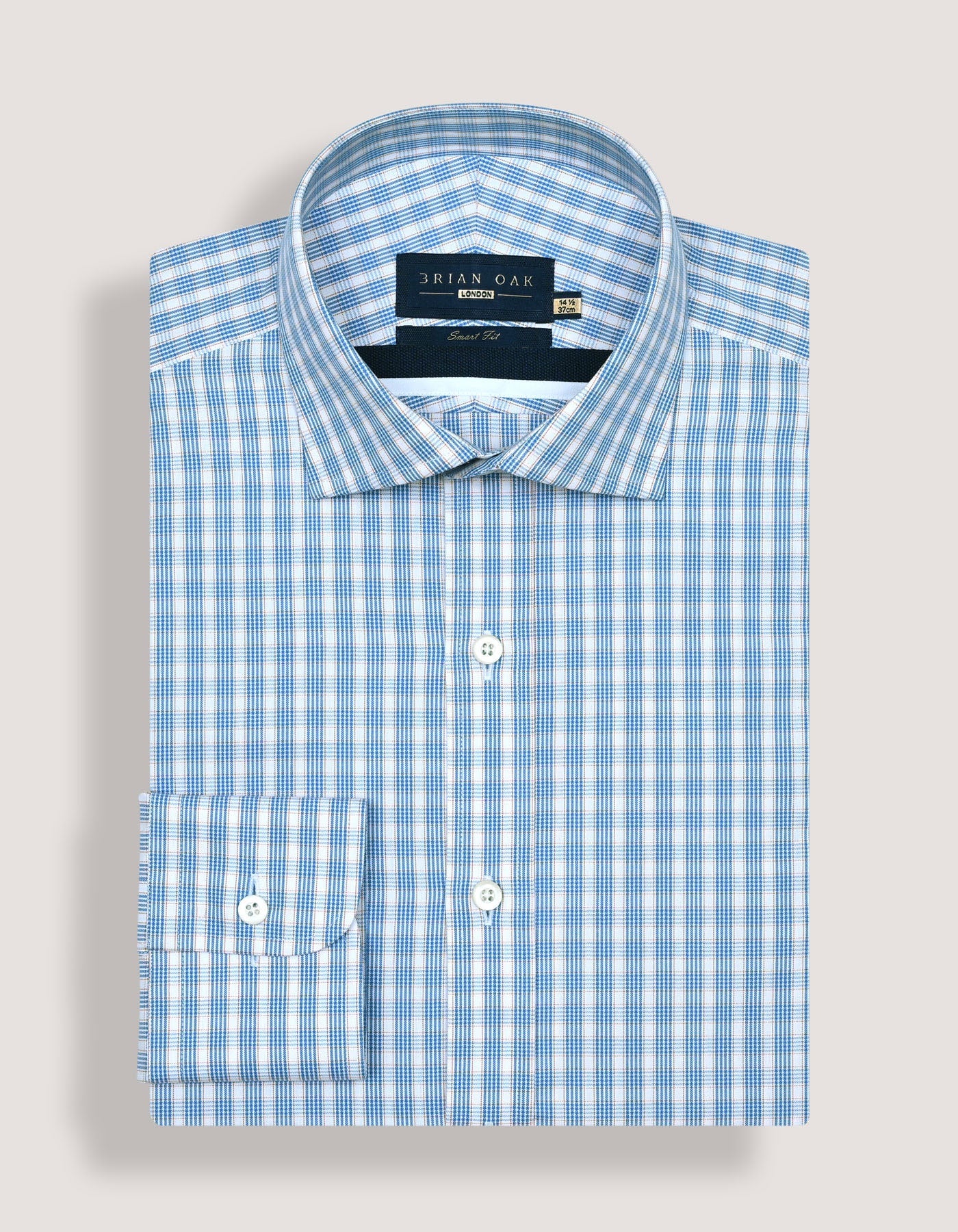 Light Blue Checkered Dress Shirt