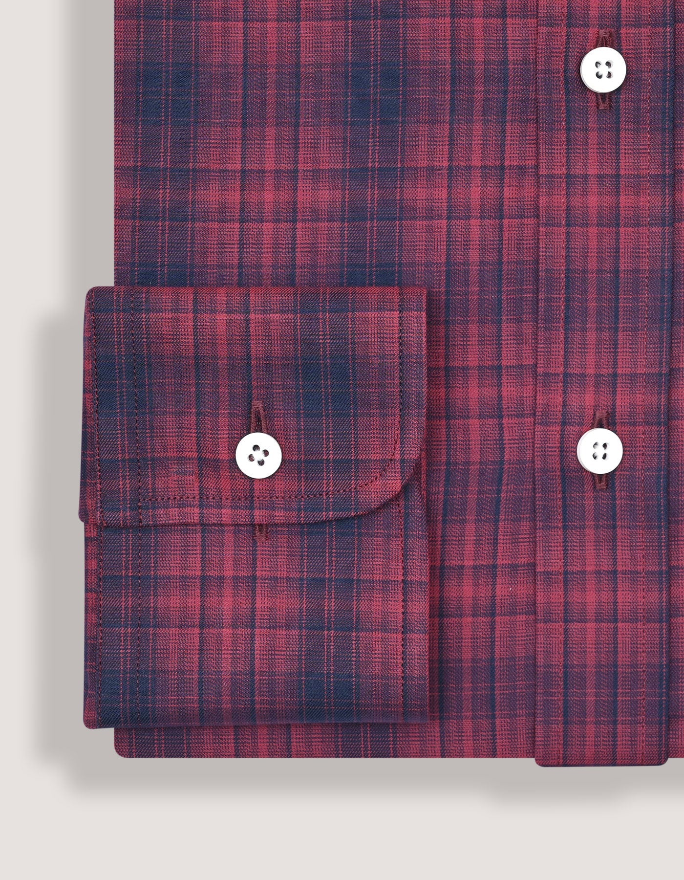 Maroon and Black Cotton Check Shirt