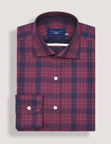 Maroon and Black Cotton Check Shirt
