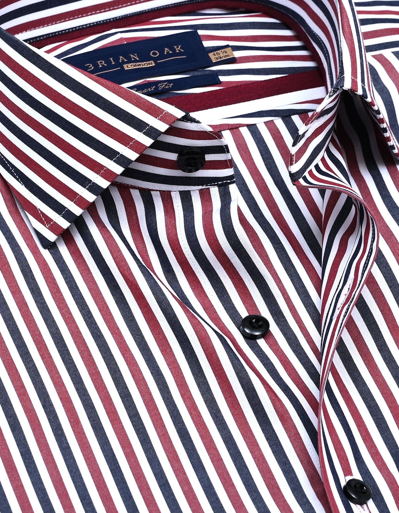 Maroon Striped Cotton Dress Shirt