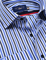 Sky Blue Striped Cotton Dress Shirt